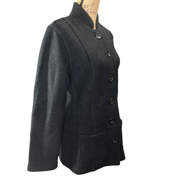 Willi Smith EC black wool buttoned up jacket with 2 front pockets. Size medium - Picture 3 of 5